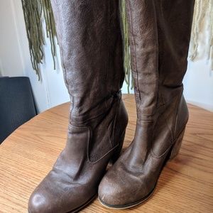 Knee High Brown Boots Womens 8 Winter Faux Leather